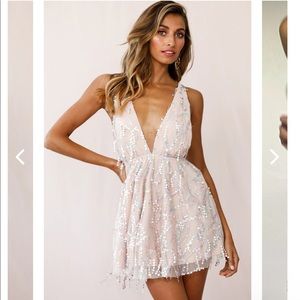 Selfie Leslie pink sequin sparkle dress